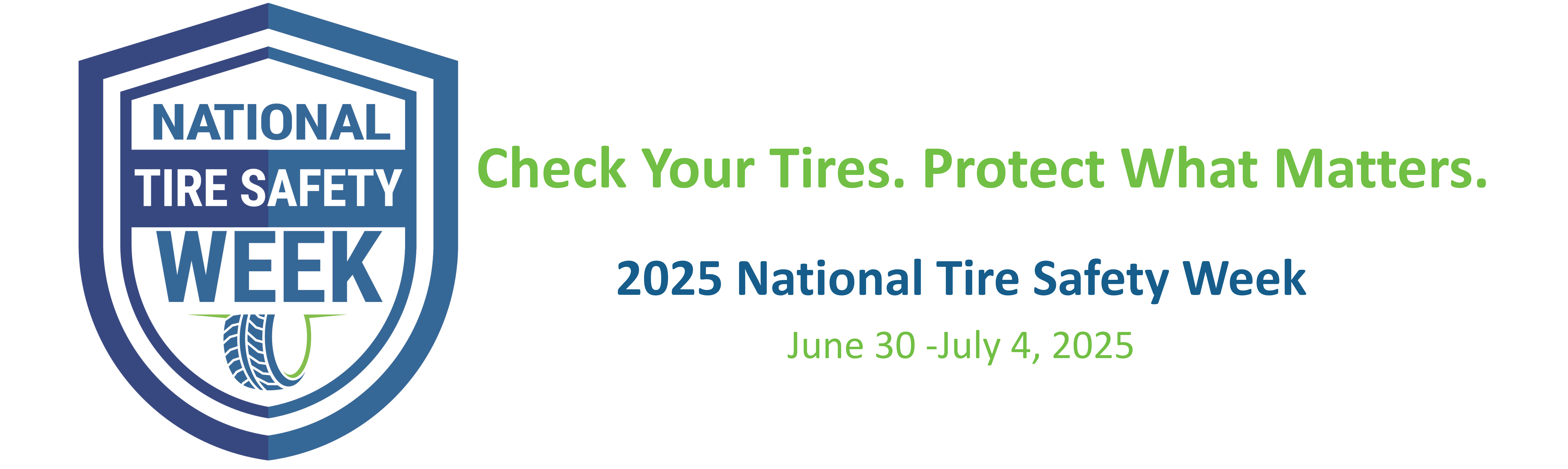 NTSW 2025 Banner with theme: Check Your Tires. Protect What Matters.