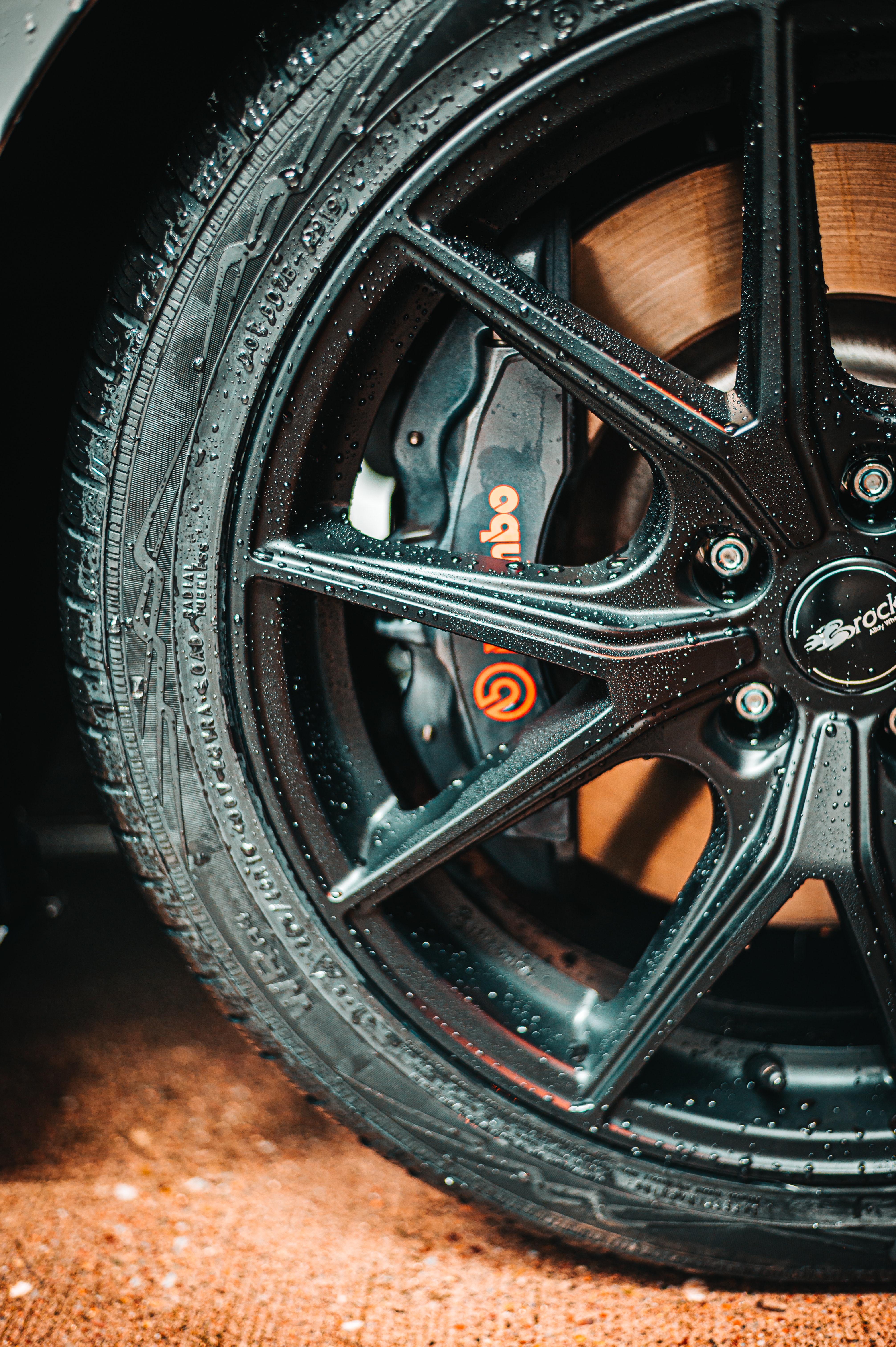 Close of up of a tire 