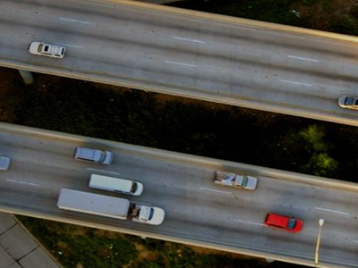 Cars on a highway